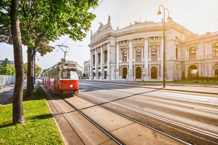 Ringstrasse at sunrise in Vienna.