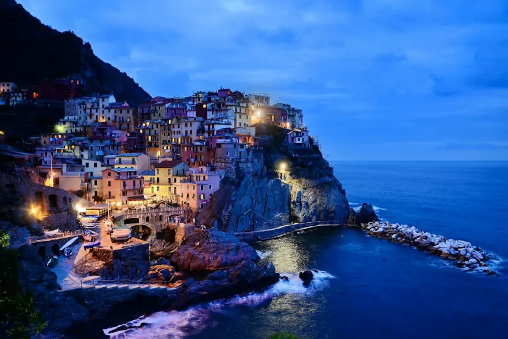 The Amalfi Coast at night
