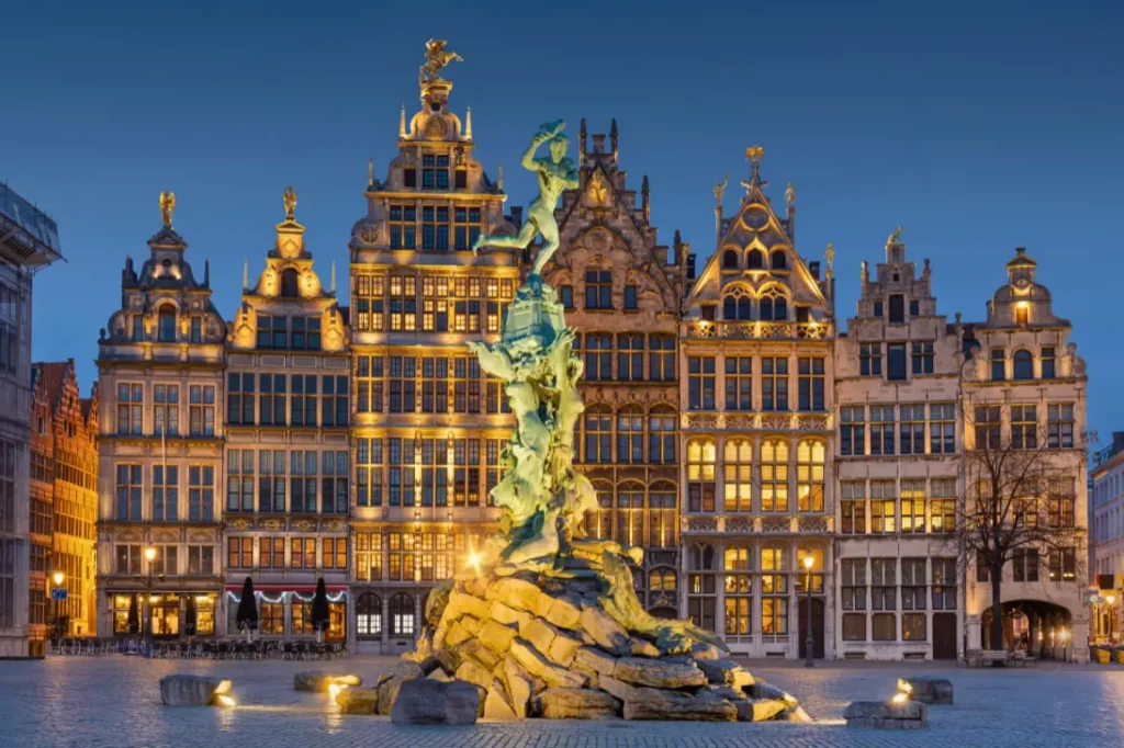Antwerp, Belgium at night