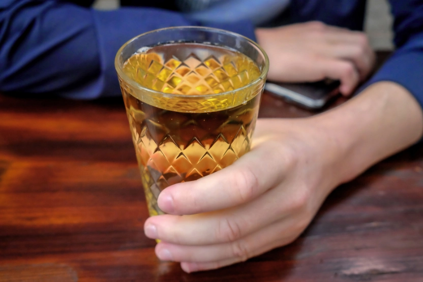 Glass of famous Apfelwein.