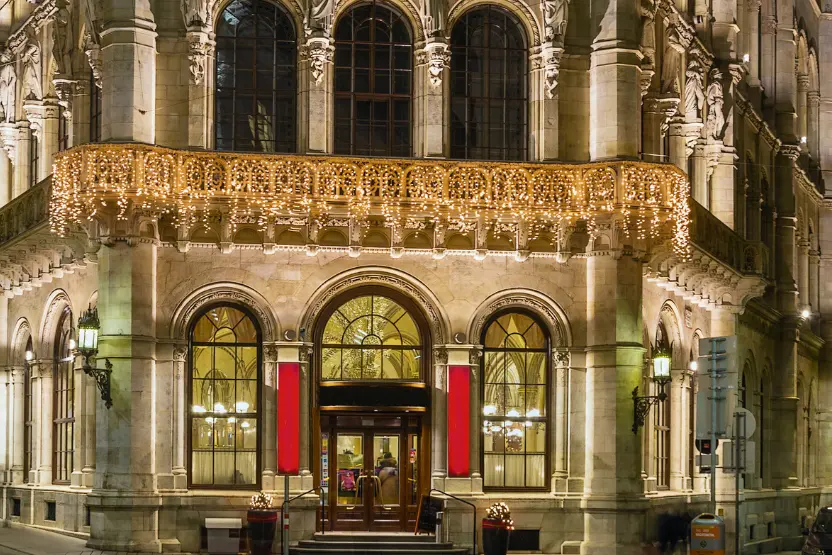 The ornate exterior of Vienna's Cafe Central 