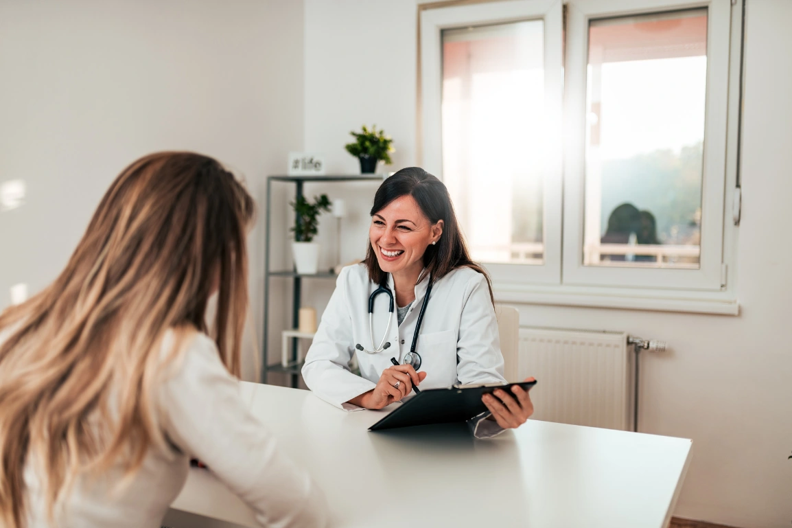 Woman at a doctor's appointment
