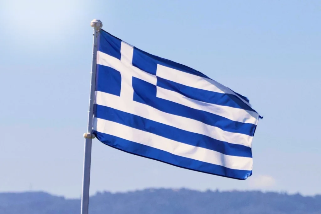 Greek flag on a sunny day