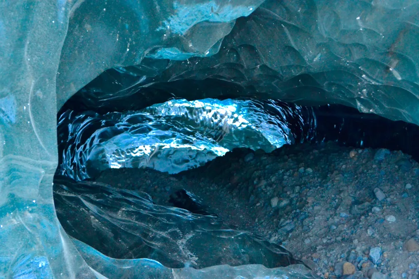 A blue ice cave in Iceland