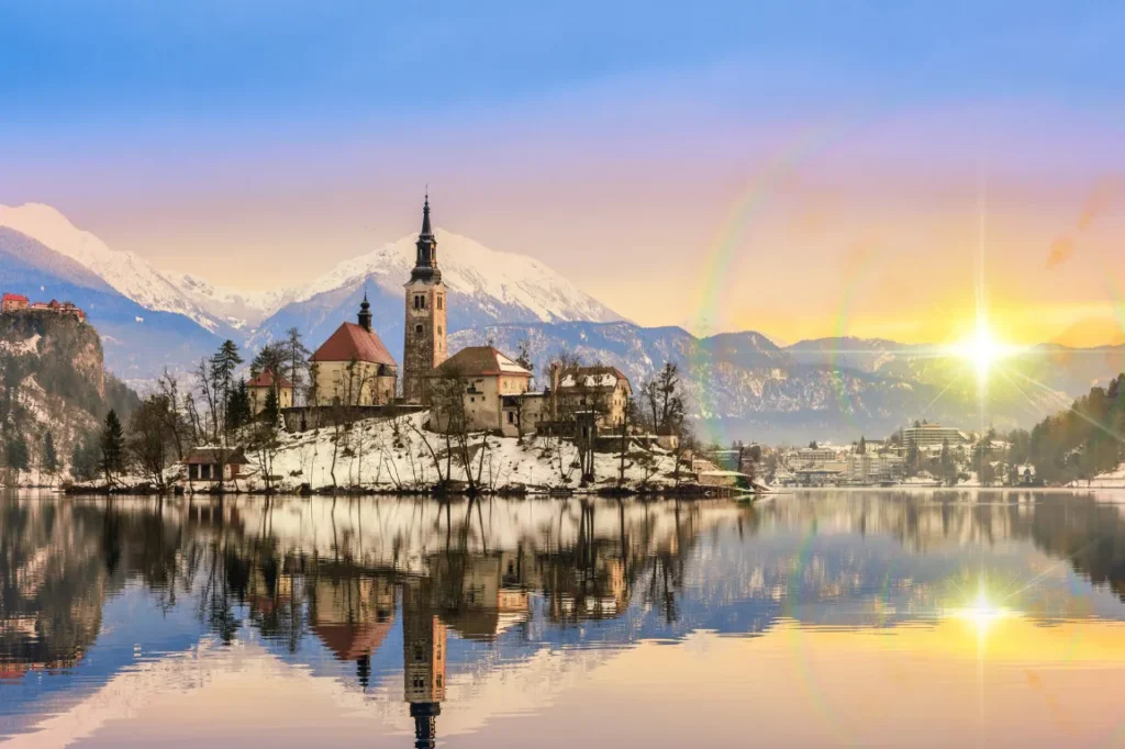 Sunrise at Lake Bled Sunrise at Lake Bled