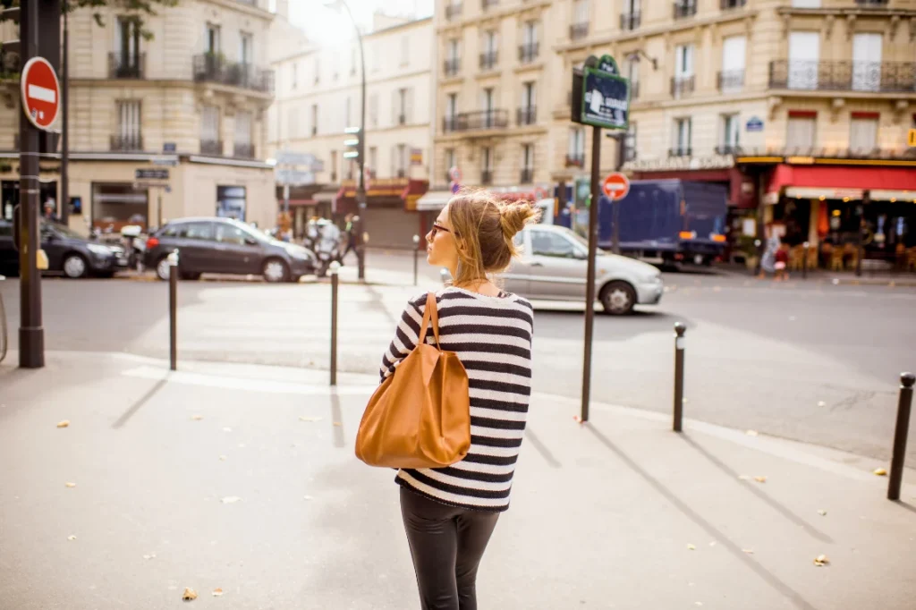 Woman walking in Paris