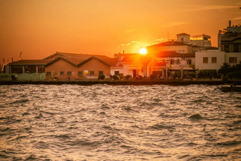 Sunset over Thessaloniki's waterfront