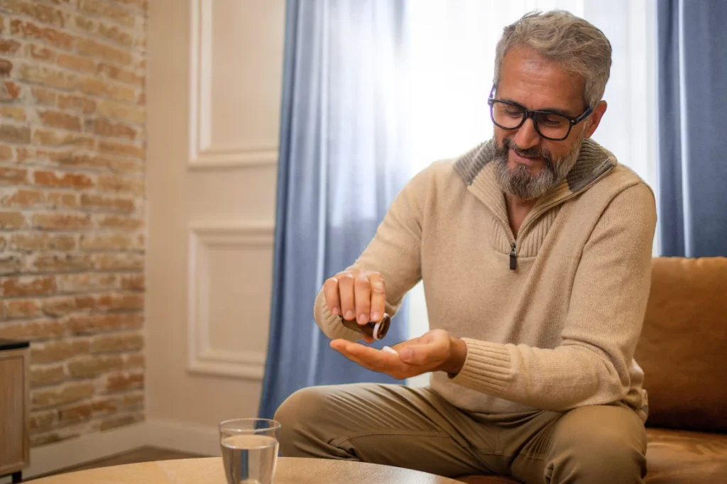 Man taking medication