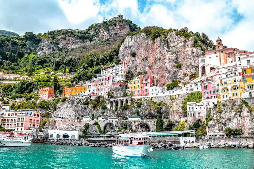 The cliffs at the Amalfi Coast.