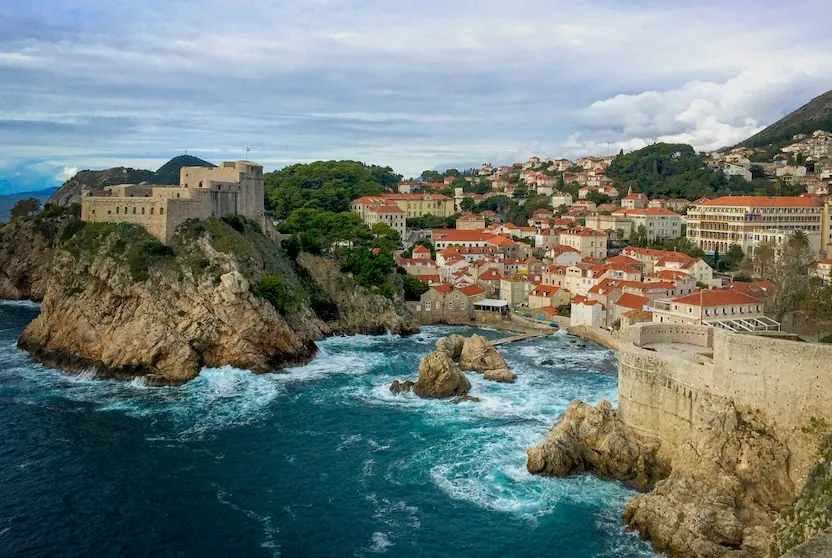 The fortress walls around Dubrovnik, Croatia. 
