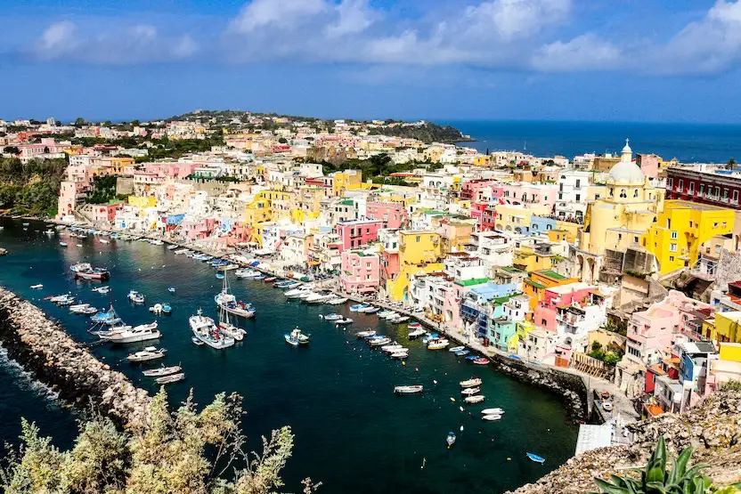 Colorful homes in Naples.