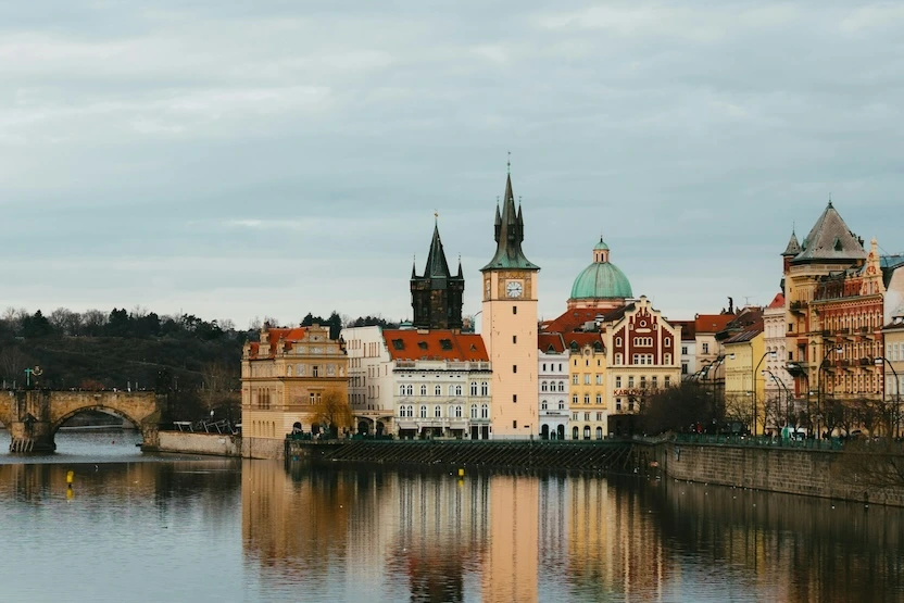 The Prague waterfront.