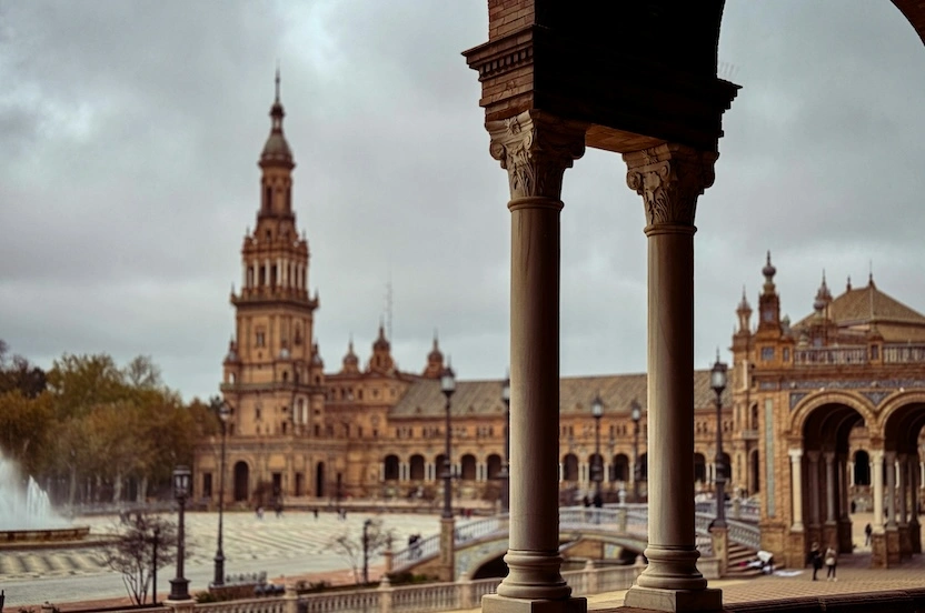 Seville, Spain on a cloudy day.