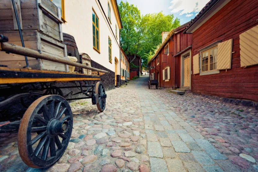 Street in the Skansen Open Air Museum