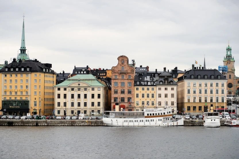 Yellow Swedish buildings.