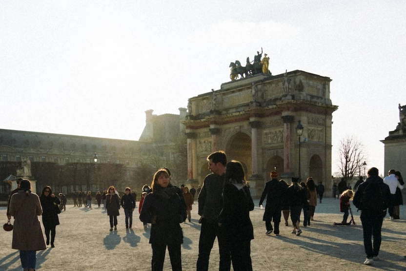 Travelers exploring the sites in Paris.
