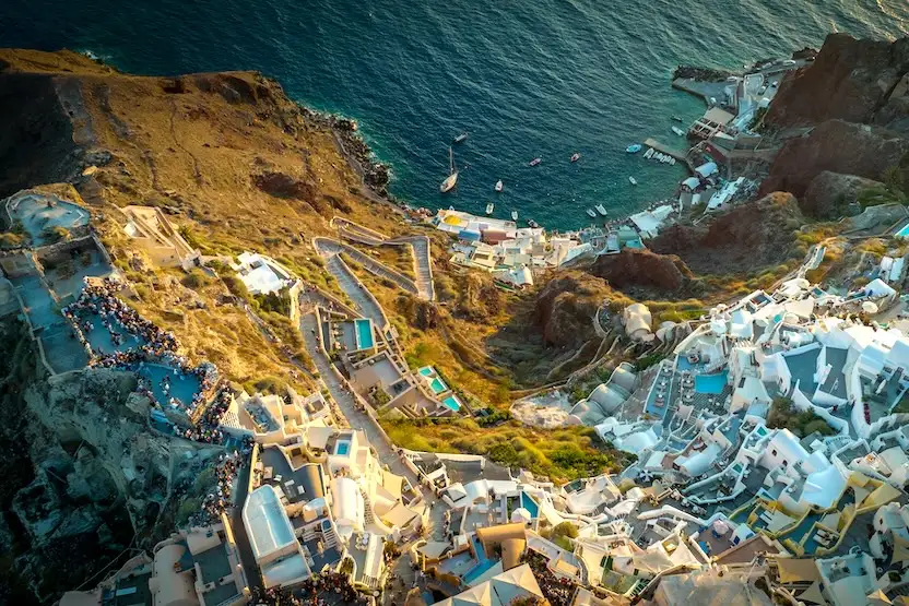 The Karavolades Stairs in Santorini