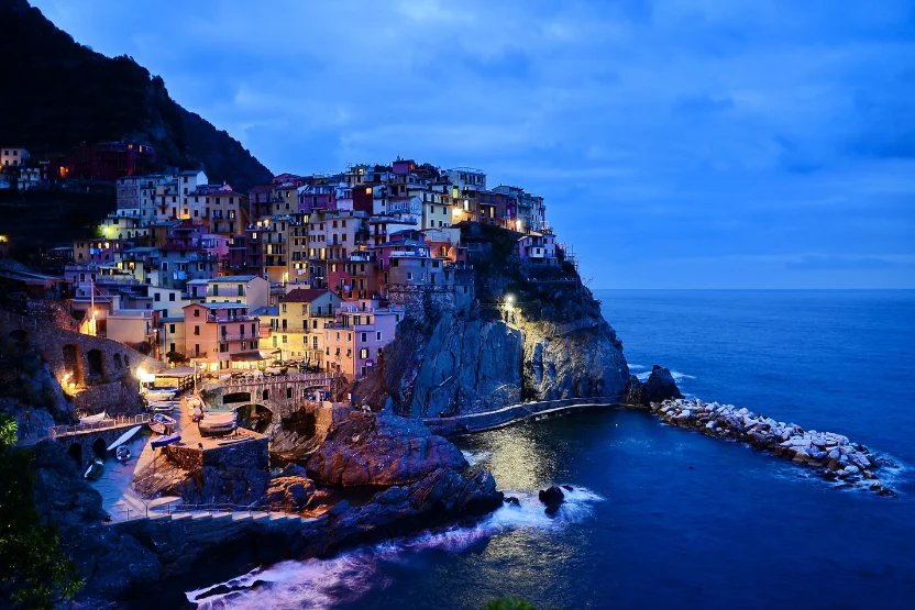 The Amalfi coast at night