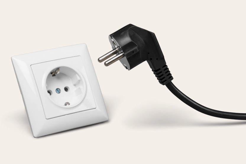 Type F plug and socket.