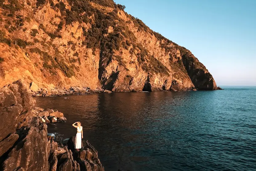 Woman on the beach in Italy
