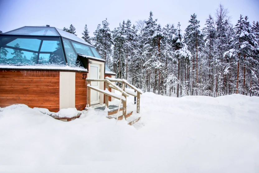 Glass igloo in Finnish Lapland