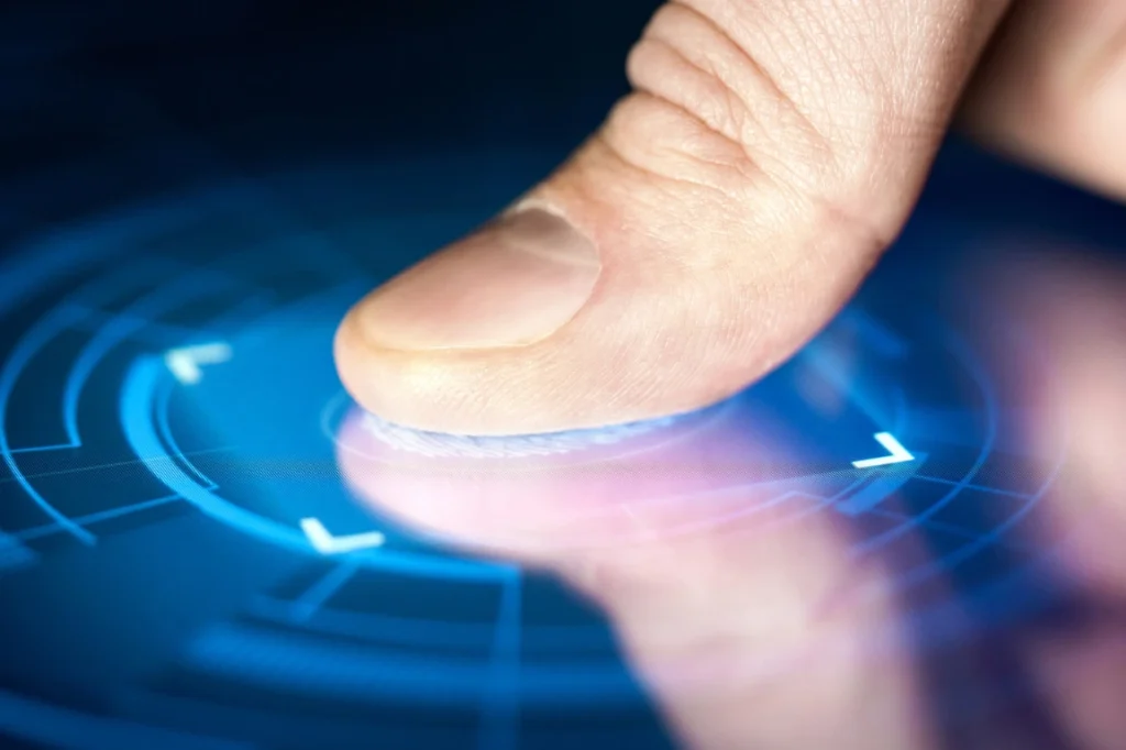 Capturing a thumbprint via biometric scanner