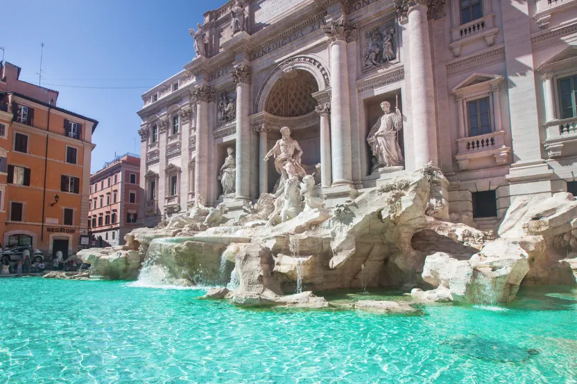 The Trevi Fountain on a sunny day