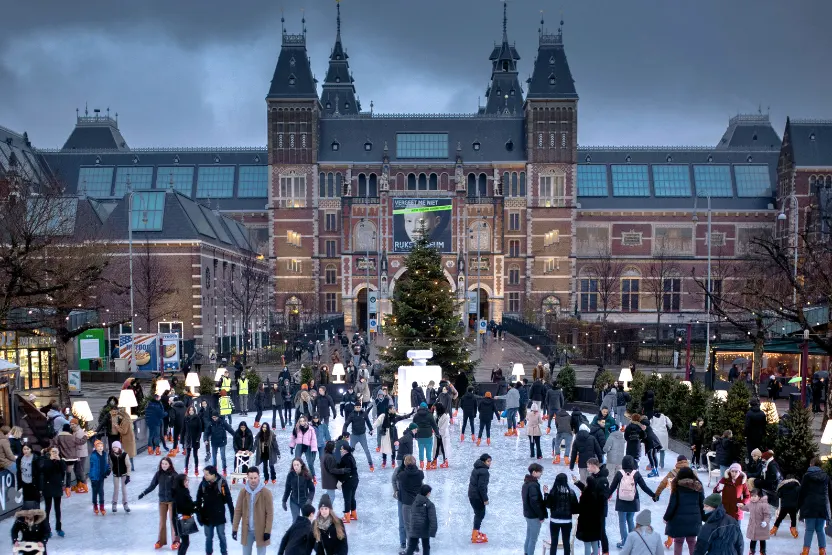 Skating Rink in Amsterdam at Christmas