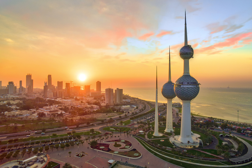 The Kuwait Towers at sunrise