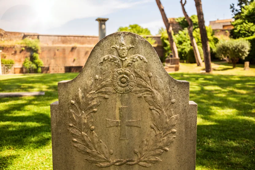 Tombstone in Rome's protestant cemetery