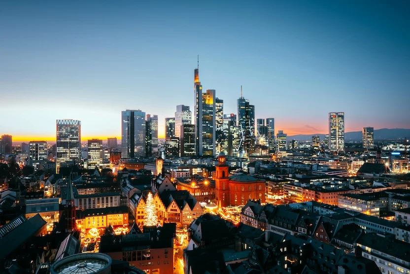 Frankfurt cityscape at night