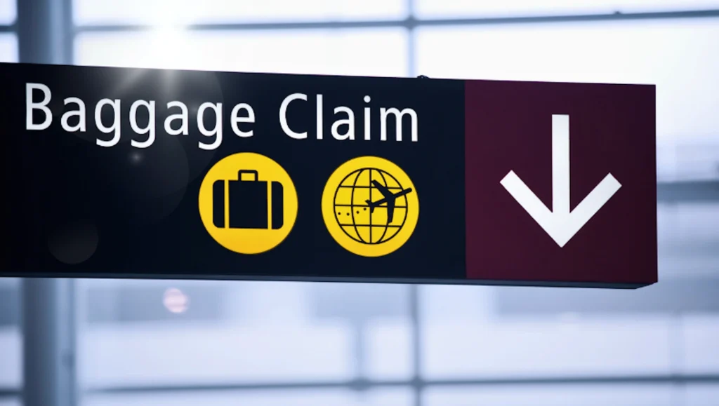 Baggage Claim sign in an airport
