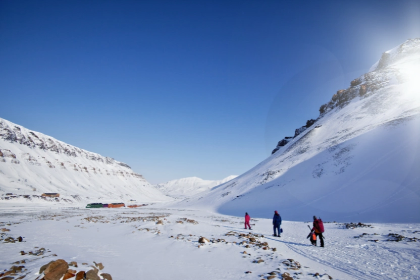Hikers in Svalbard