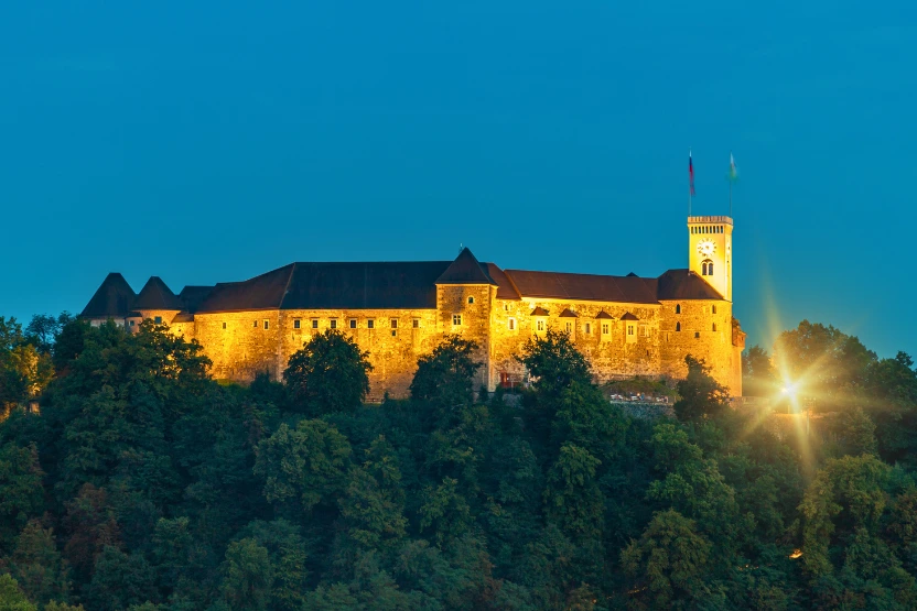 Ljubljana Castle at night