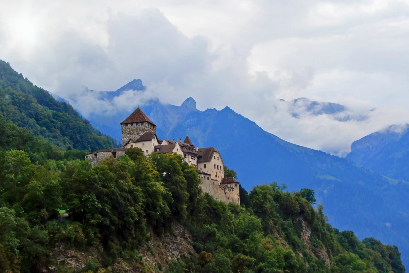 Vaduz Castle on a cloudy day