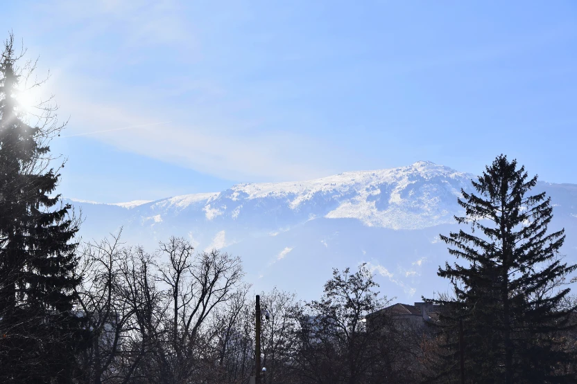 Vitosha Mountain covered in snow