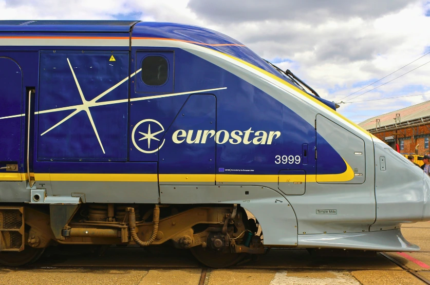 Eurostar train parked at train station