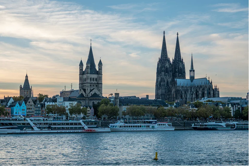 A view of Cologne from the Rhine river