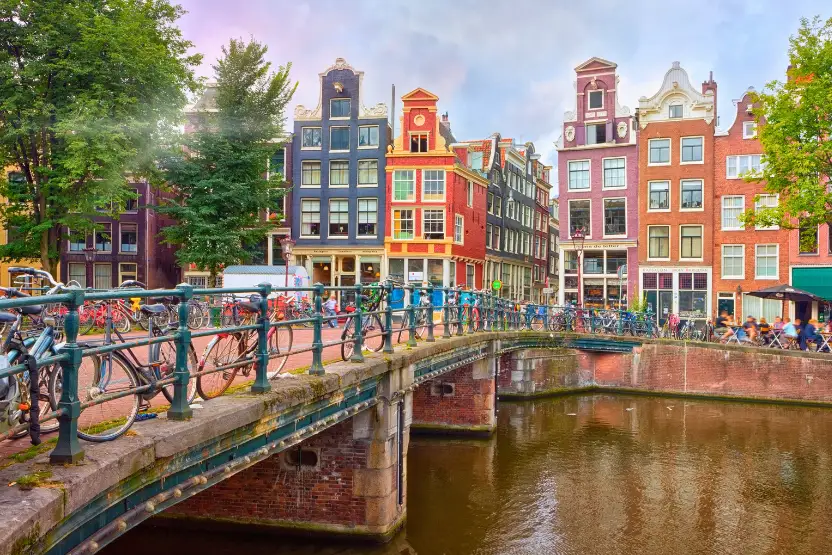 Bridge over the canal in Amsterdam
