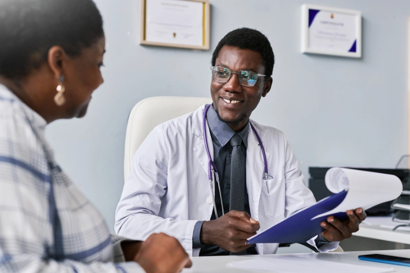 Woman at a doctor's appointment