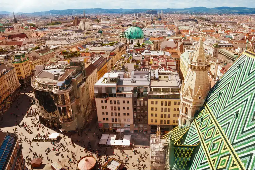 Bird's Eye View of Vienna, Austria