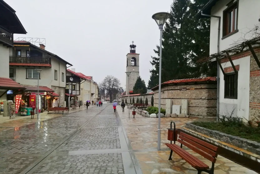 City streets of Bansko, Bulgaria
