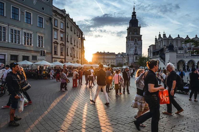 Main Market Square in Krakow, Poland