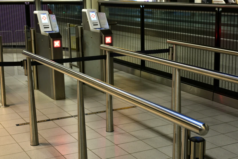 Entry gate at a border crossing in a Dutch Airport