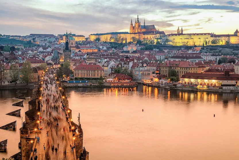 Prague Castle at sunset