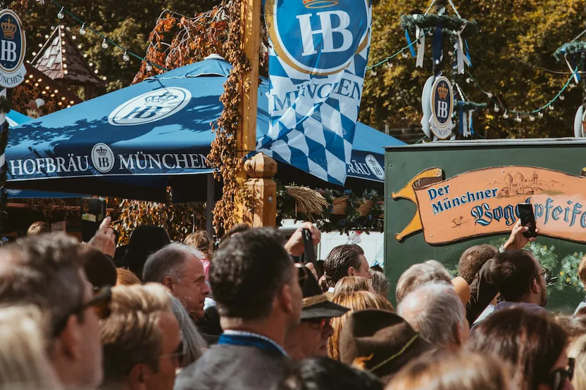 Oktoberfest tents and crowds