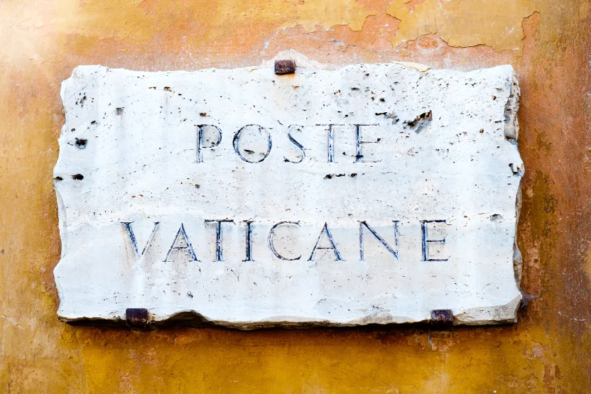 A sign at the Vatican Post Office "Post Vaticane"