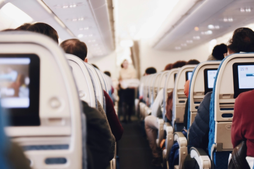 Inside a plane