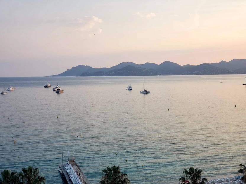 Ocean at sunset in southern France