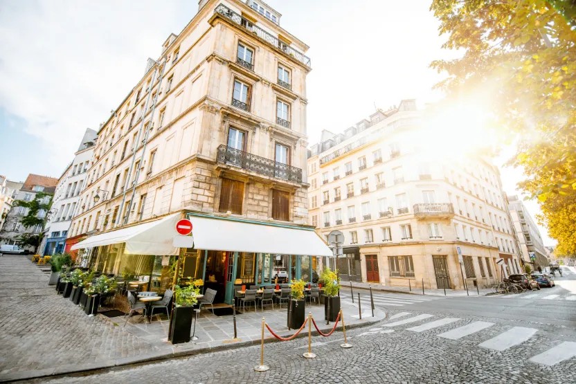 Parisian apartments at sunrise